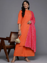 Plus Size Floral Printed Gotta Patti Pure Cotton Kurta Set-AP-AHKUPZDU-COMBO-928